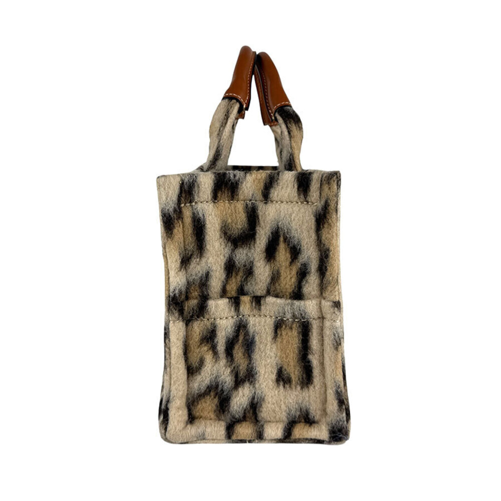 Celine Leopard Beige Black Cabas Shoulder Tan Textile Brown Bag Thais Leather - Picture 1 of 4